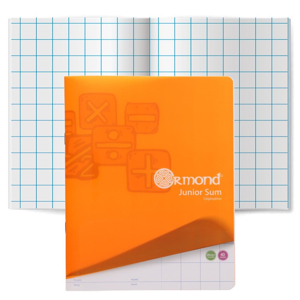 Durable Cover 20mm Sq Junior Sum Copy 40 Page - Pack of 20 - ABC School Supplies