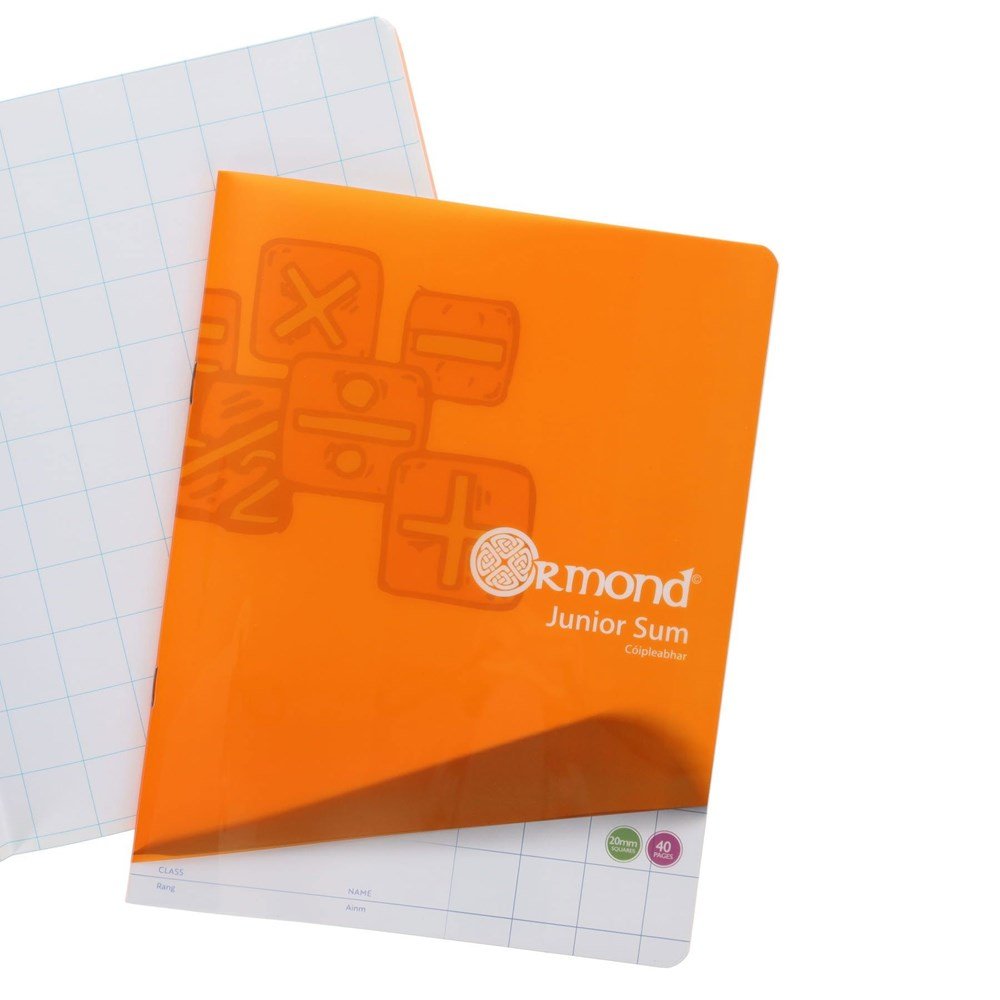 Durable Cover 20mm Sq Junior Sum Copy 40 Page - Pack of 20 - ABC School Supplies