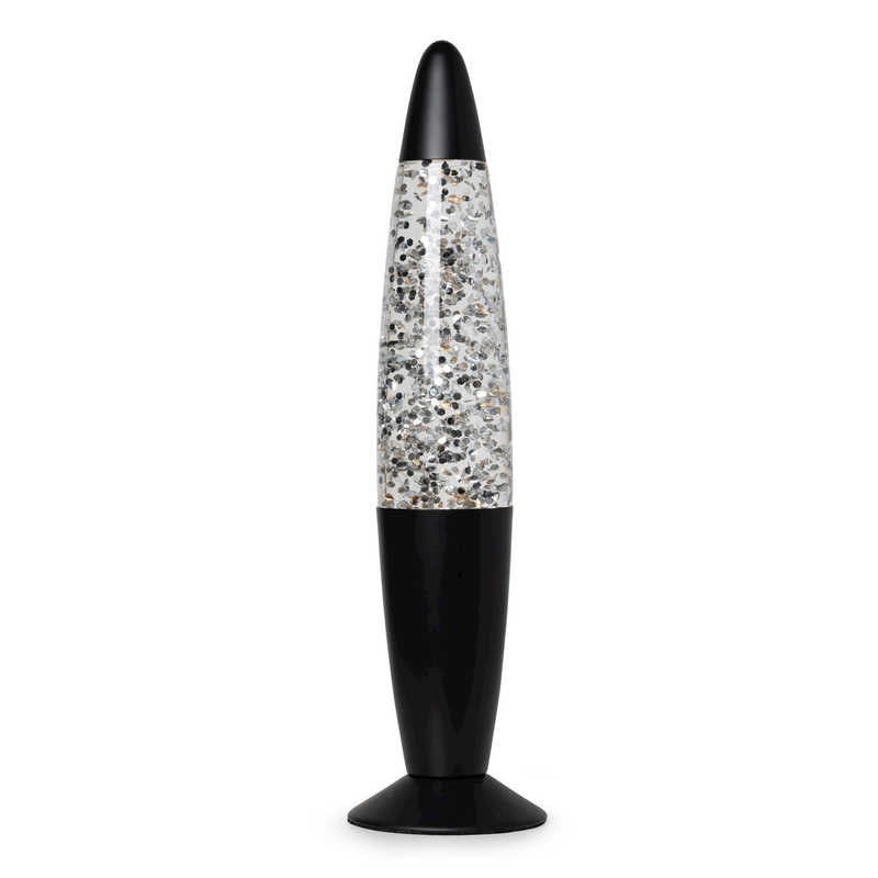 Lumez Glitter Lamp - Silver and Black