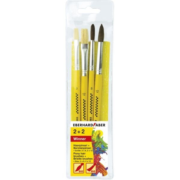 Eberhard Faber Bristle And Hair Paint Brushes Set Of 4 - ABC School Supplies