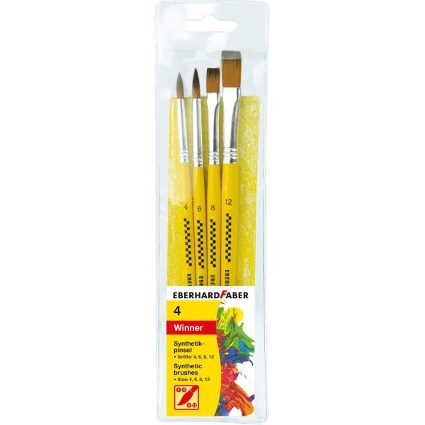 Eberhard Faber Synthetic Paint Brushes Set Of 4 - ABC School Supplies