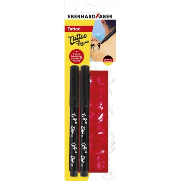 Eberhard Faber Tattoo Markers Set Of 2 With Stencils - ABC School Supplies