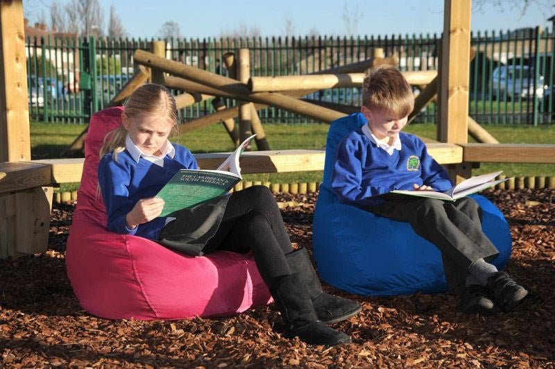 Eden Learning Bean Bag Reading Chair With High Back, Blue - ABC School Supplies
