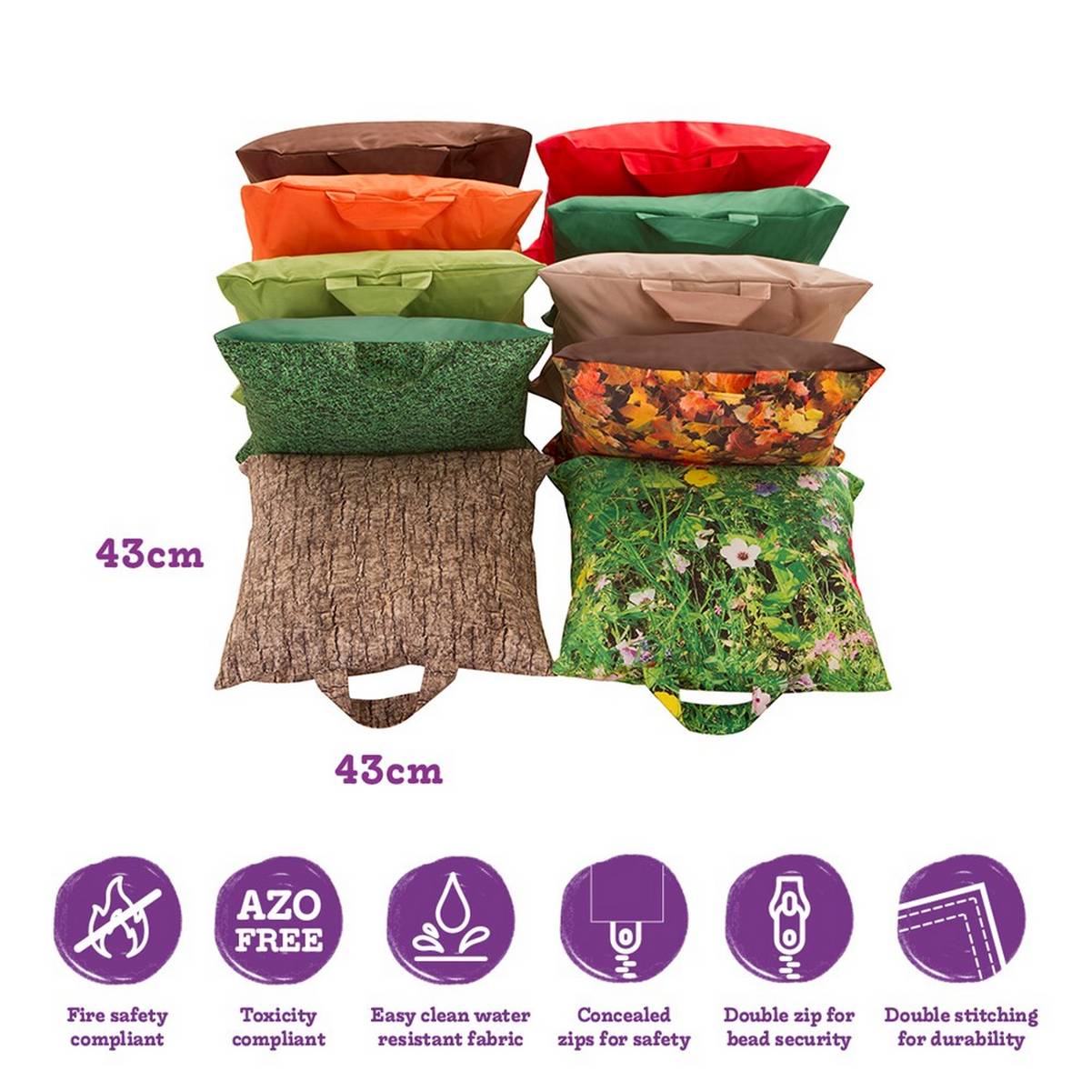Eden Learning Grab & Go Cushions, Seasons (10 Pack) - ABC School Supplies