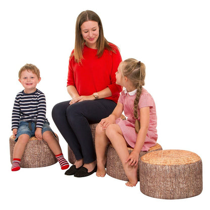 Eden Learning Learn About Nature Teacher Tree Stump Stools - Pack Of 4 - ABC School Supplies