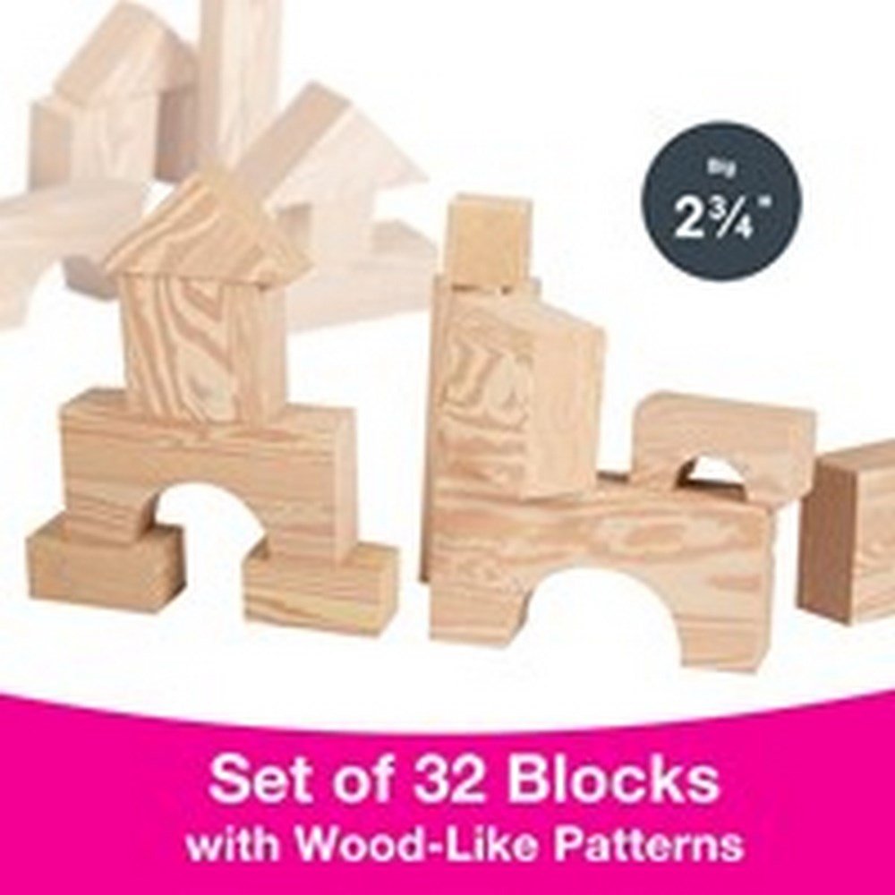 Edushape Wood - Like Edu - Blocks, Big (32 Pcs) - ABC School Supplies