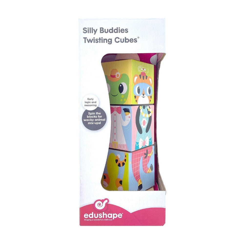 Edushape Wooden Silly Buddies Twisting Cubes - ABC School Supplies