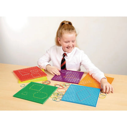 **edx education Double-Sided Geoboards - Pack of 6 - ABC School Supplies