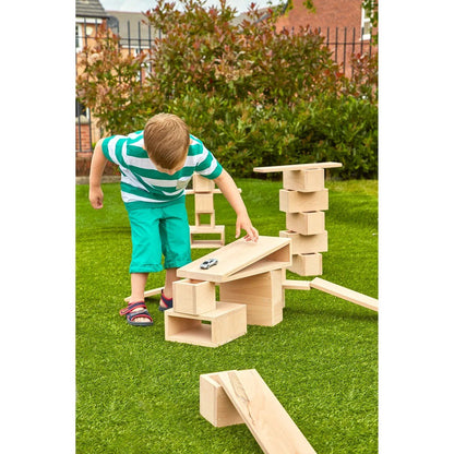 Edx Education Large Wooden Hollow Blocks - Pack Of 28 - ABC School Supplies