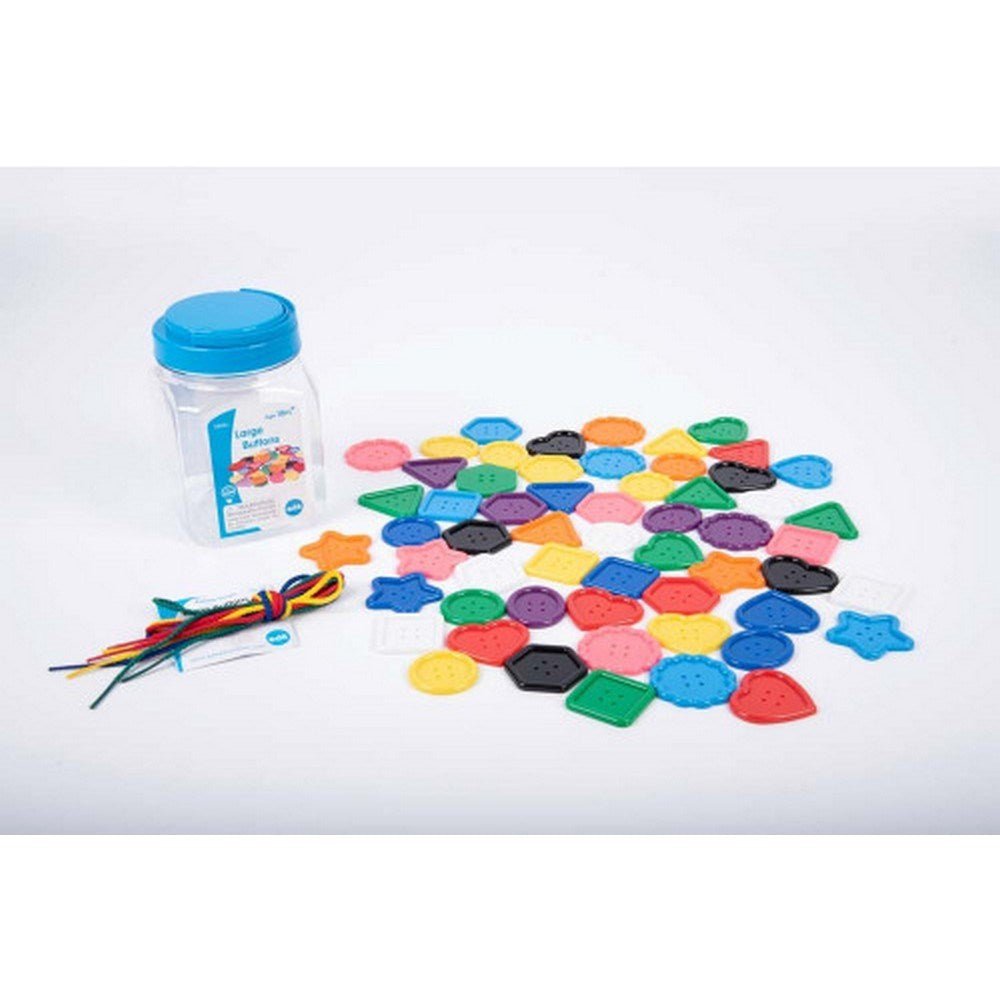 Edx Large Buttons & Laces Jar Of 58 - ABC School Supplies