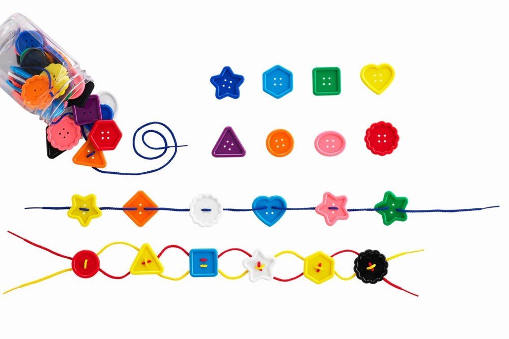 Edx Large Buttons & Laces Jar Of 58 - ABC School Supplies