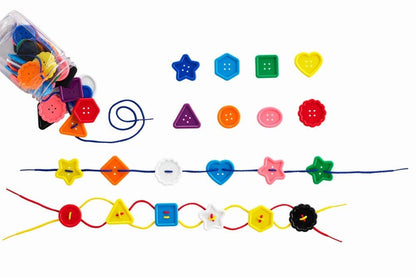 Edx Large Buttons & Laces Jar Of 58 - ABC School Supplies