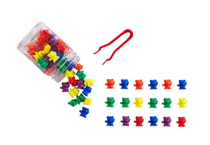 Edx Small Bear Counters Jar & Tweezers Pack Of 60 - ABC School Supplies