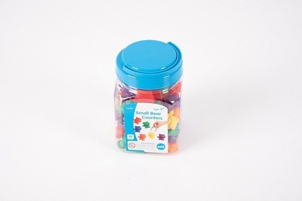 Edx Small Bear Counters Jar & Tweezers Pack Of 60 - ABC School Supplies