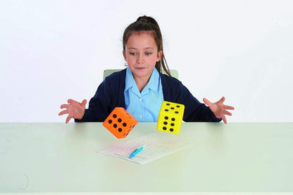 Edx Soft Dice Pack Of 2 Yellow & Orange - ABC School Supplies