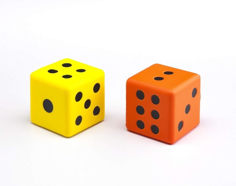 Edx Soft Dice Pack Of 2 Yellow & Orange - ABC School Supplies