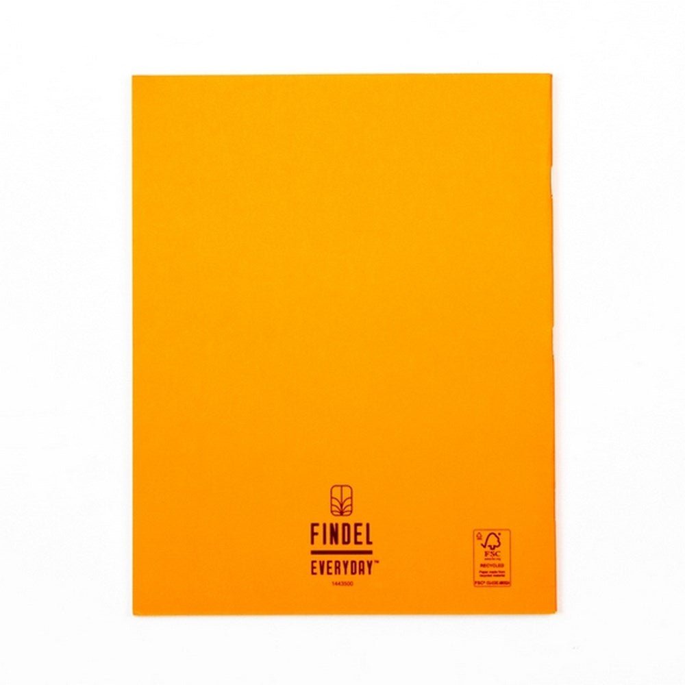 Everyday 9" X 7" Exercise Book 80 Page, 7Mm Squared, Orange - Pack Of 100 - ABC School Supplies