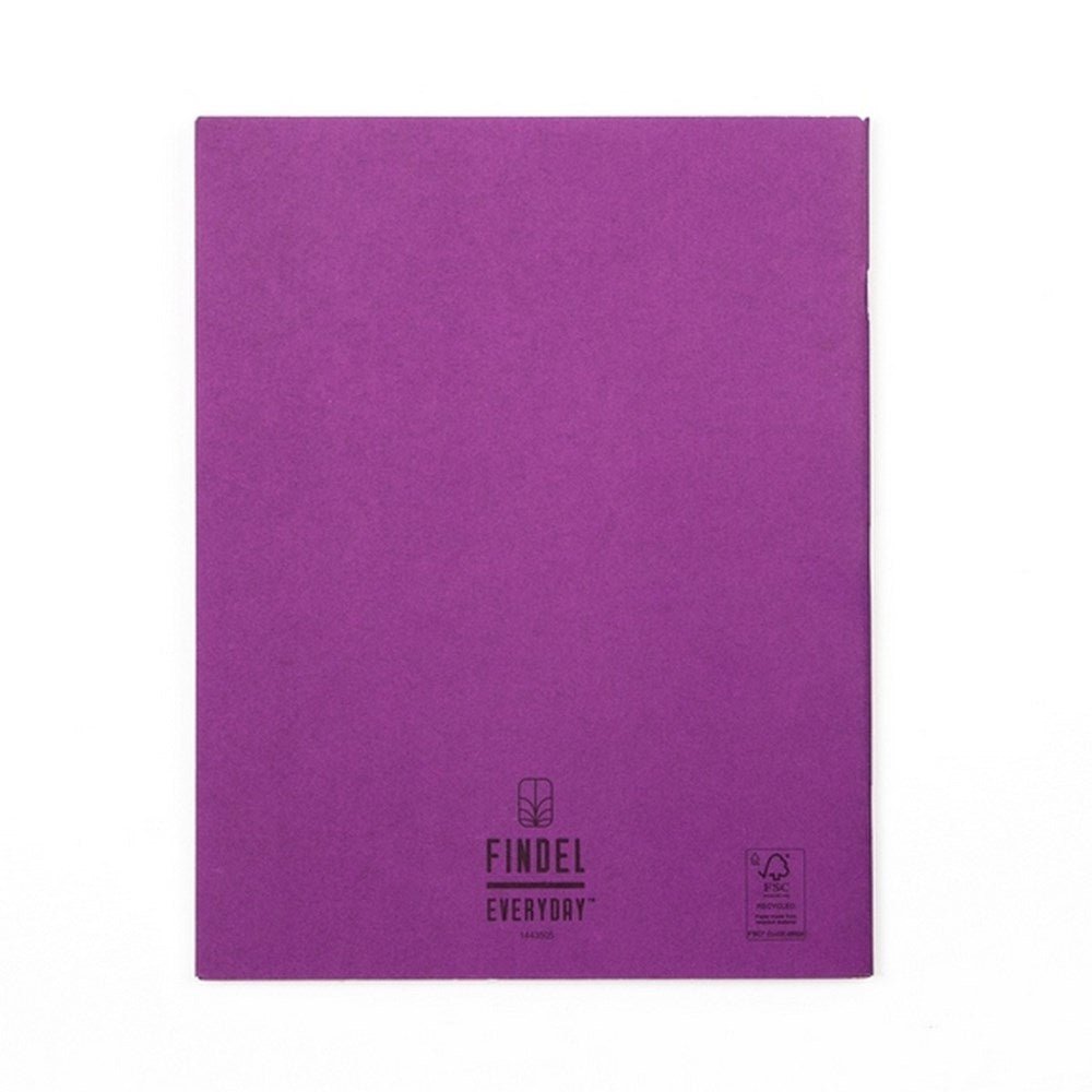 Everyday 9" X 7" Exercise Book 80 Page, 8Mm Ruled With Margin, Purple - Pack Of 100 - ABC School Supplies