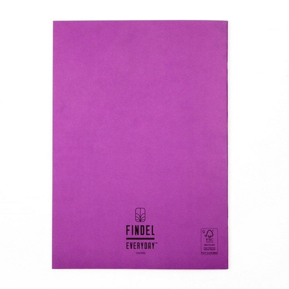 Everyday A4 Exercise Book 64 Page, 8Mm Ruled With Margin, Purple - Pack Of 50 - ABC School Supplies