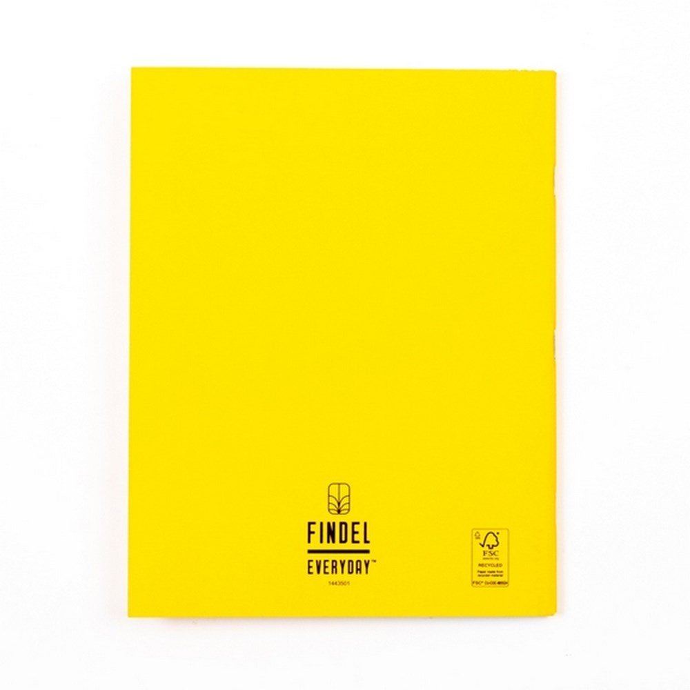 Everyday A4 Exercise Book 64 Page, 8Mm Ruled With Margin, Yellow - Pack Of 50 - ABC School Supplies