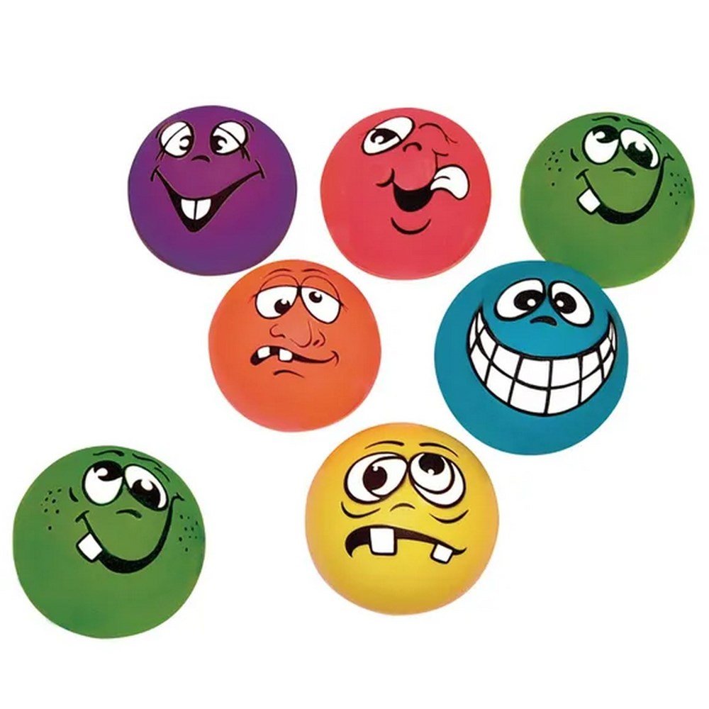 Everyday Funny Face Balls - Assorted - Pack of 6 - ABC School Supplies
