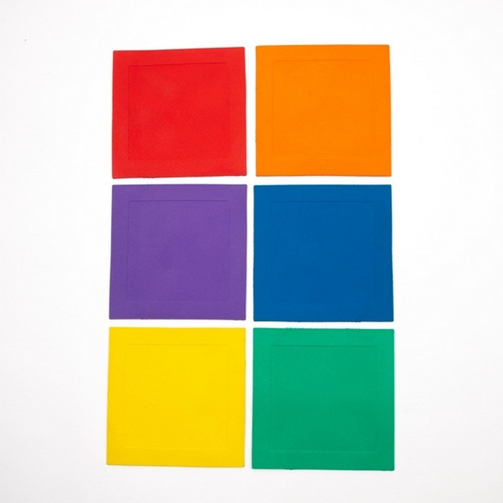 Everyday Square Floor Markers - Assorted - Pack Of 6 - ABC School Supplies