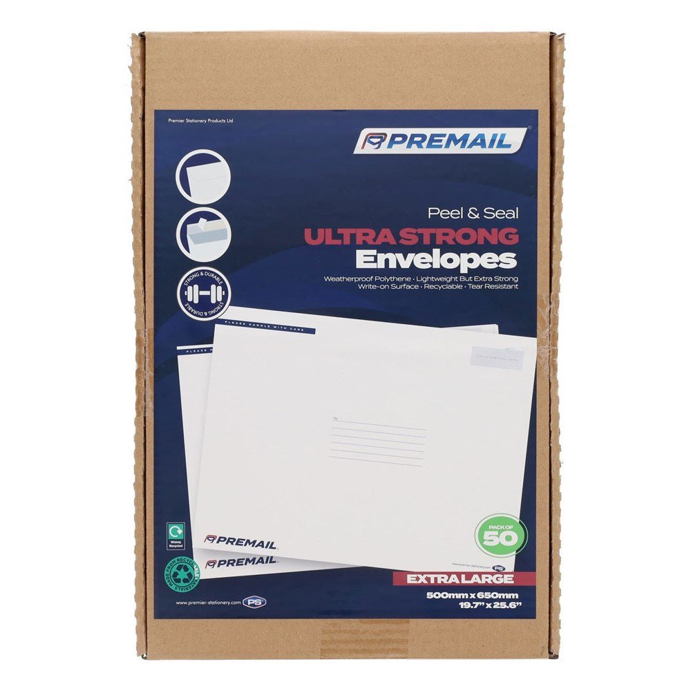 Extra Strong 500x650mm Polythene Envelope Pack of 50 - ABC School Supplies