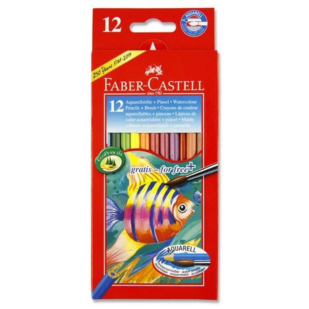 Faber Castell Box 12 Water Colour Pencils W/Brush - ABC School Supplies