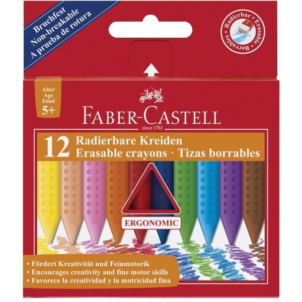 Faber Castell Grip Erasble Crayons Box Of 12 - ABC School Supplies