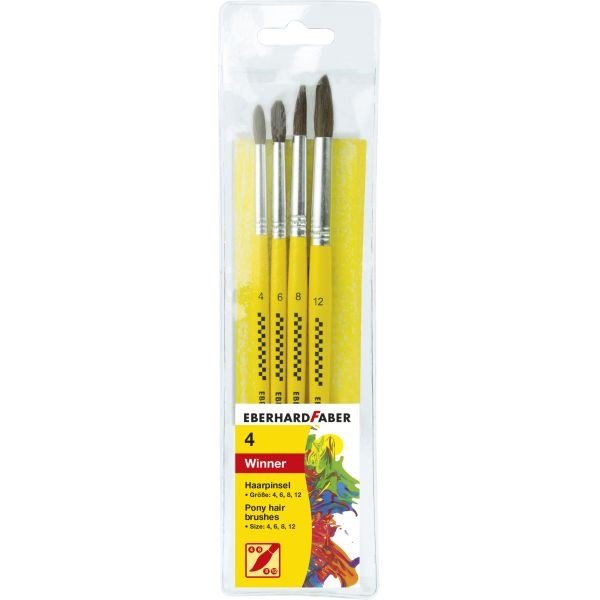 Faber Castell Pony Hair Paint Brushes Set Of 4 - ABC School Supplies