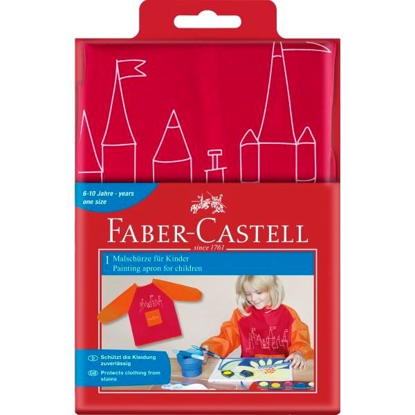Faber Castell School Painting Apron Red And Orange - ABC School Supplies