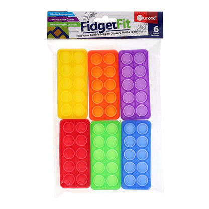 Fidget Fit Ten Frame Bubble Poppers Sensory Maths Tools Set of 6 - ABC School Supplies
