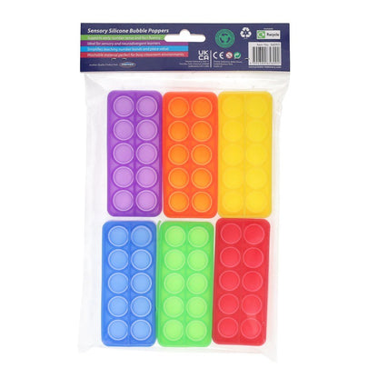 Fidget Fit Ten Frame Bubble Poppers Sensory Maths Tools Set of 6 - ABC School Supplies