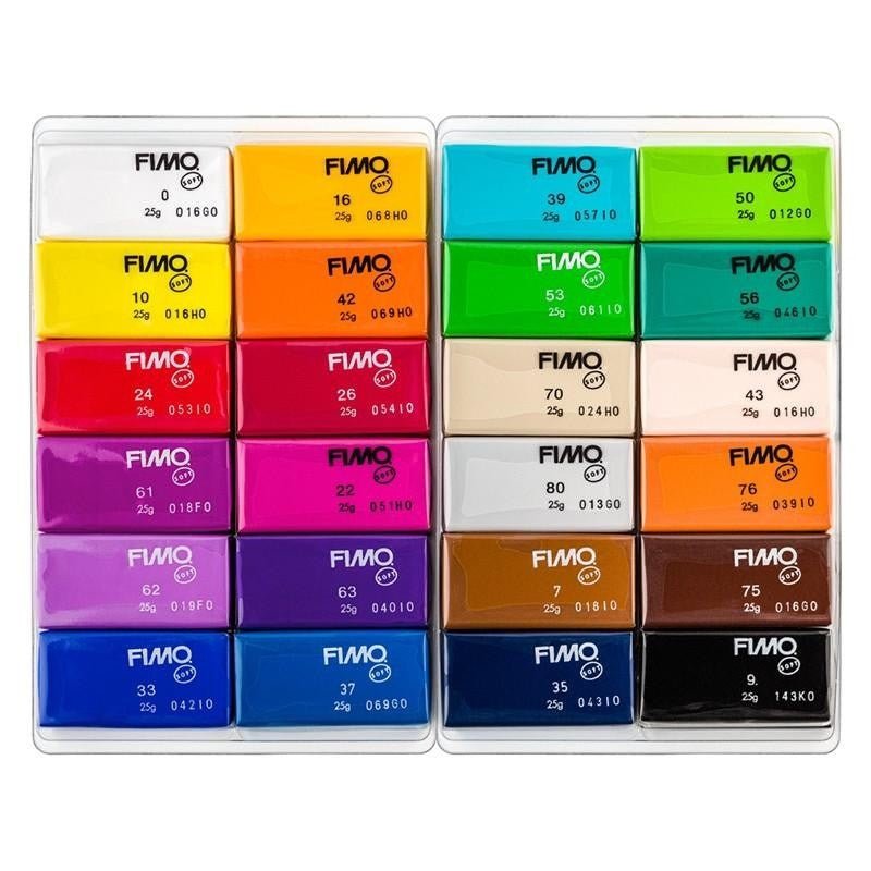 Fimo Soft Modelling Clay 24 x 25g Basic colours - ABC School Supplies