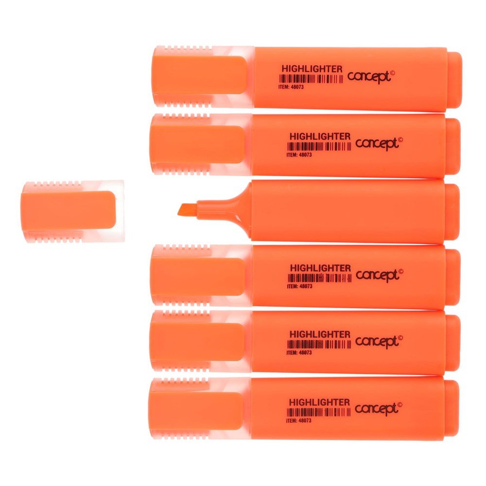 Fluorescent Highlighter - Orange (Pack of 10) - ABC School Supplies
