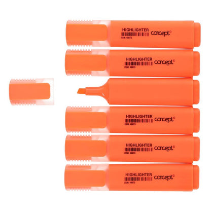 Fluorescent Highlighter - Orange (Pack of 10) - ABC School Supplies