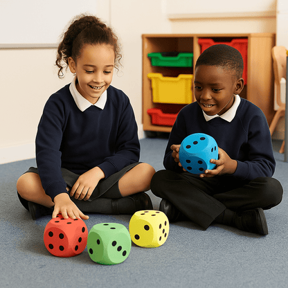 Foam Dice Multi Coloured Pack of 4 - ABC School Supplies