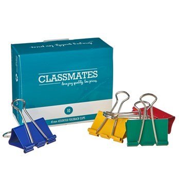 Foldback Clip Asst 41Mm Pk10 - ABC School Supplies