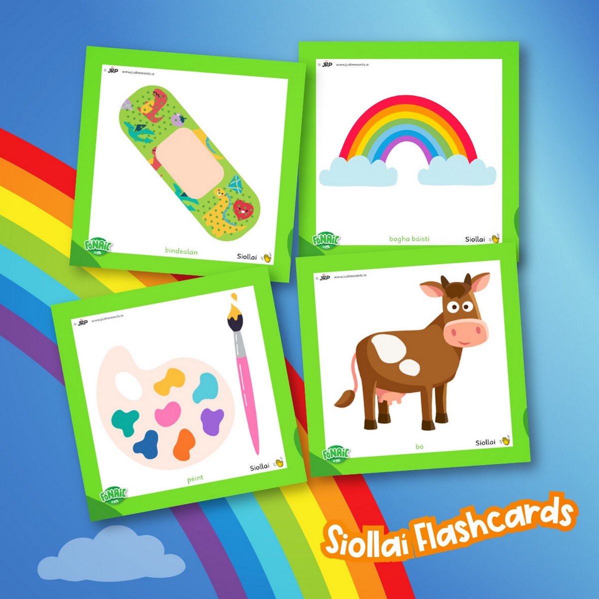 Fónaic Le Fís A Flashcards (Pack Of 8) - ABC School Supplies