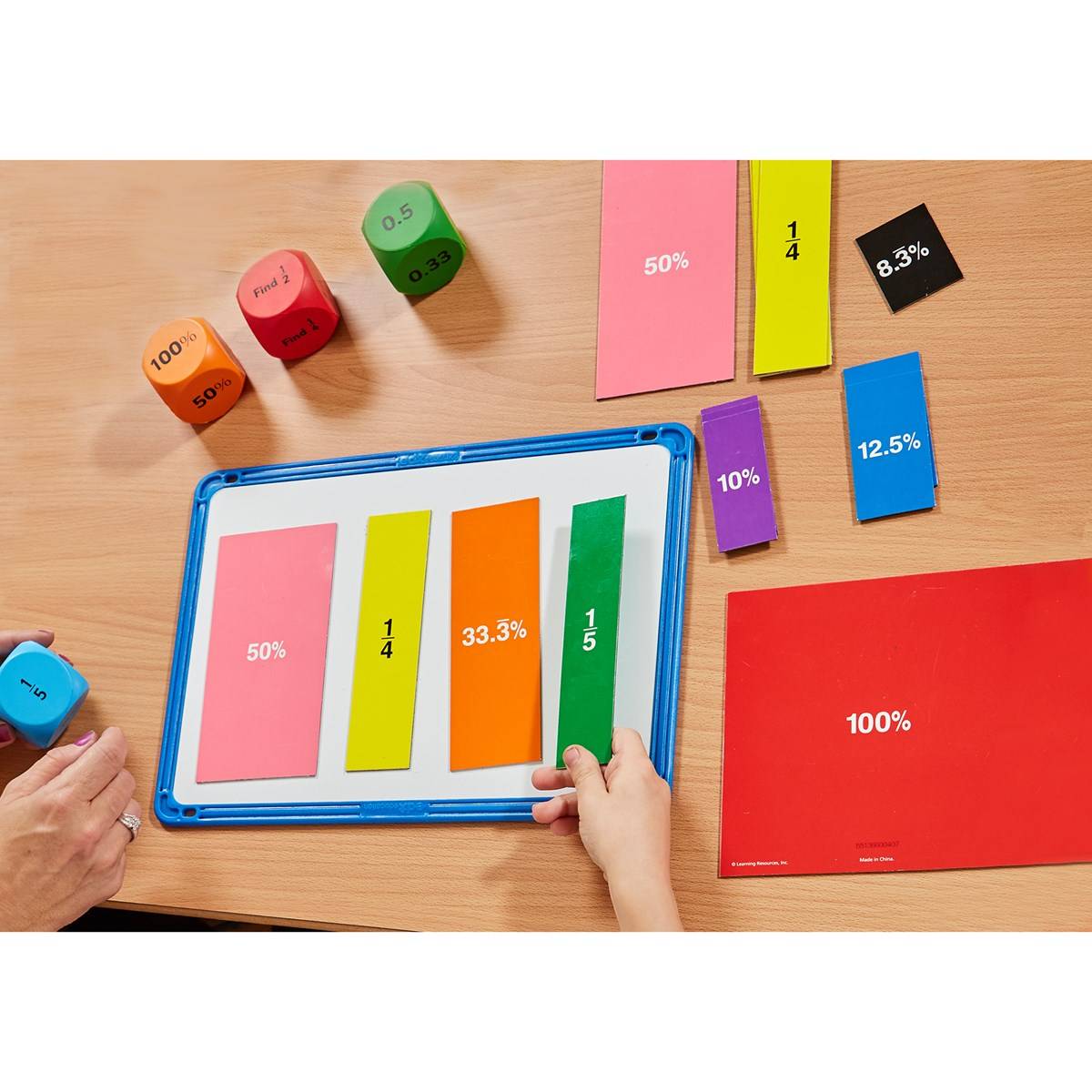 **Fractions, Decimals & Percentage Cubes Pack Of 4 - ABC School Supplies