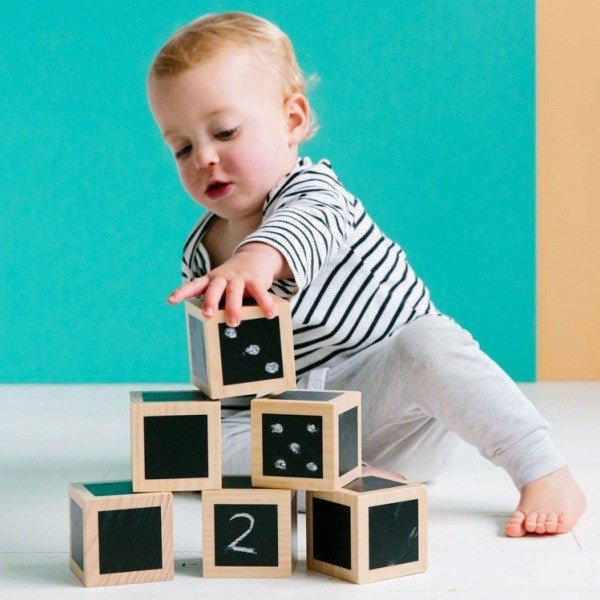Fun With Chalk Wooden Cubes - ABC School Supplies