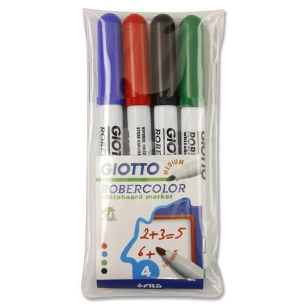 Giotto Robercolor Bullet Tip Whiteboard Markers Pack Of 4 - ABC School Supplies