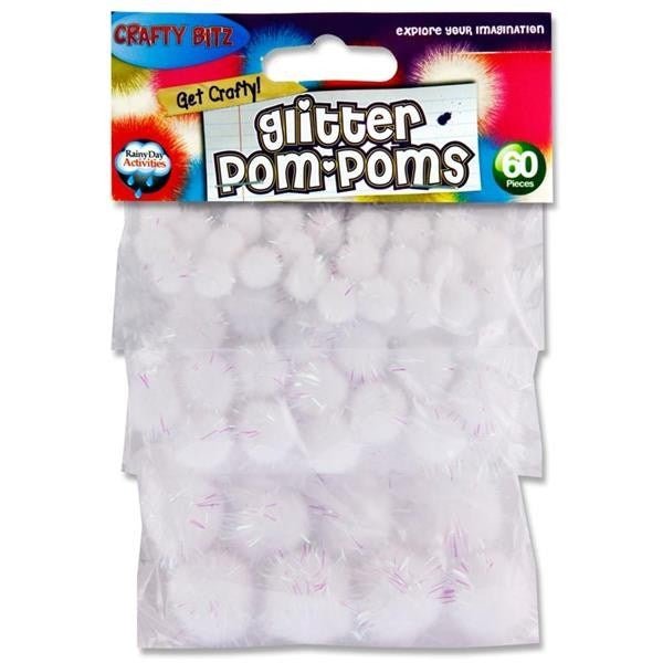 Glitter Snowball Pom Poms - ABC School Supplies