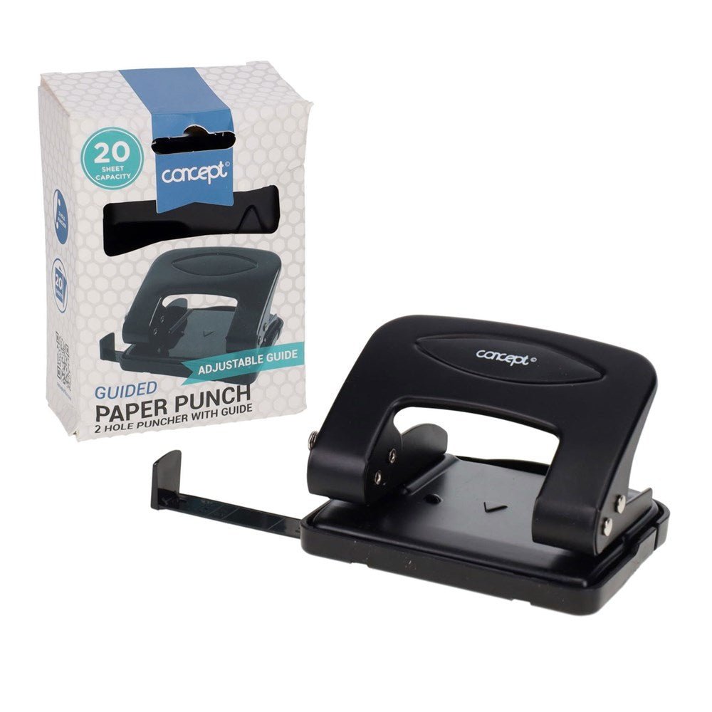 Guided 2 Hole Paper Punch 20 Sheets - ABC School Supplies