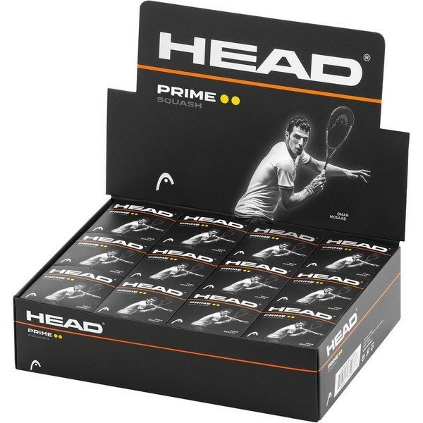 Head Prime Squash Balls - Double Yellow Dot - Box Of 12 - ABC School Supplies