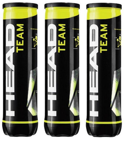 Head Team Tennis Balls Pack Of 12 (3 Tubes Of 4) - ABC School Supplies