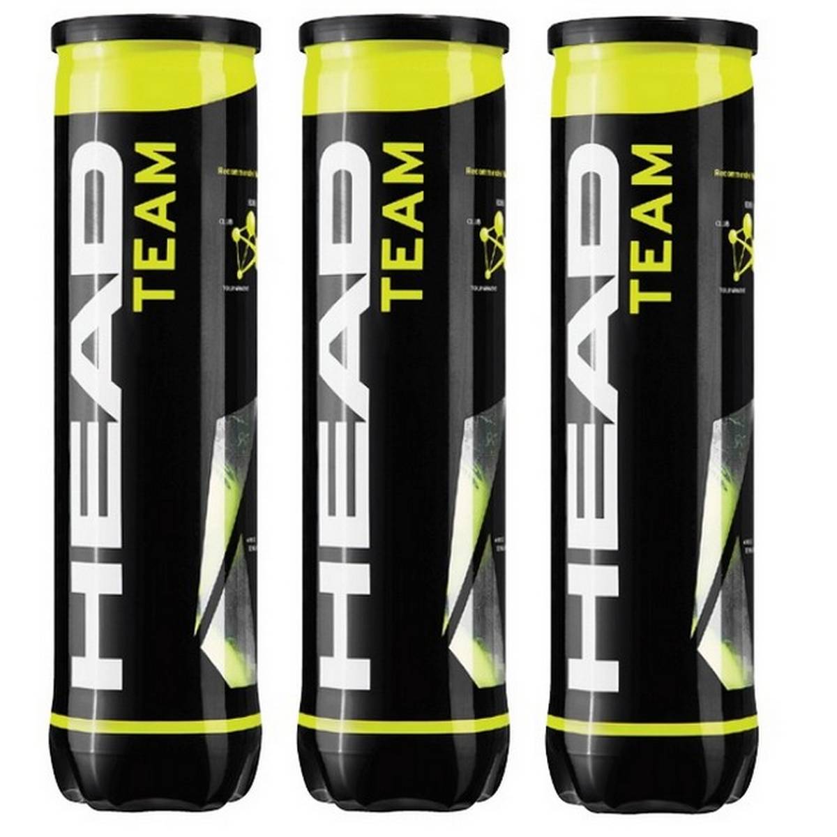 Head Team Tennis Balls Pack Of 12 (3 Tubes Of 4) - ABC School Supplies
