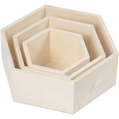 Hexagonal Storage Boxes - Pack of 3 - ABC School Supplies