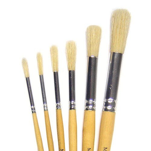 Hog Round Brush Size 4 Short Handle Pack Of 10 - ABC School Supplies