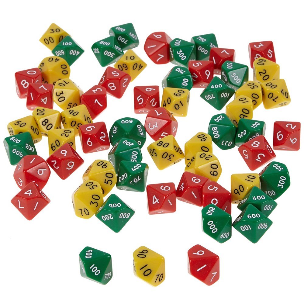 Hundreds Tens And Units Dice Pack Of 60 - ABC School Supplies
